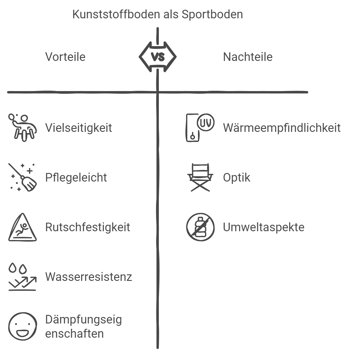 Kunstoffboden als Sportboden